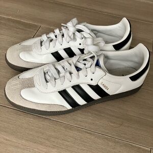 Adidas Samba White and Black Trainers